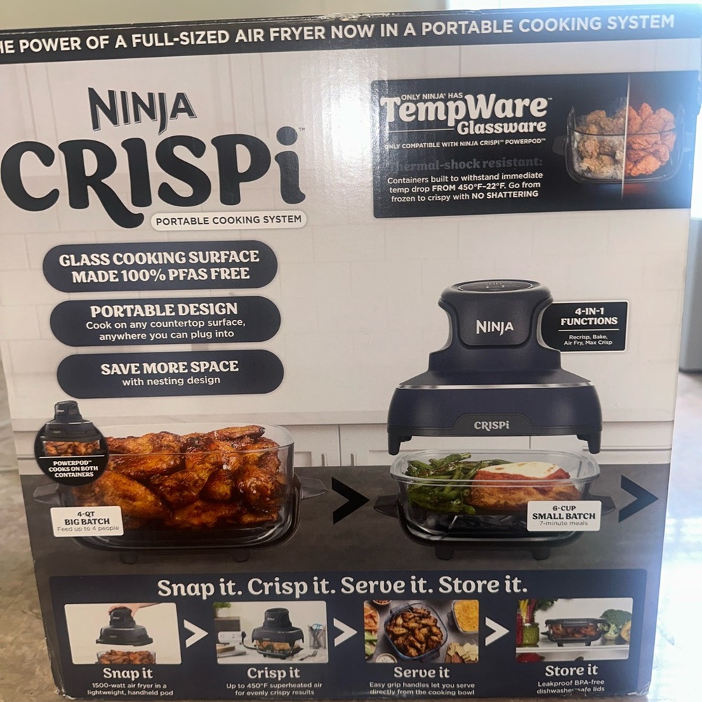 Ninja Crispi Cooking System with Black and White Design